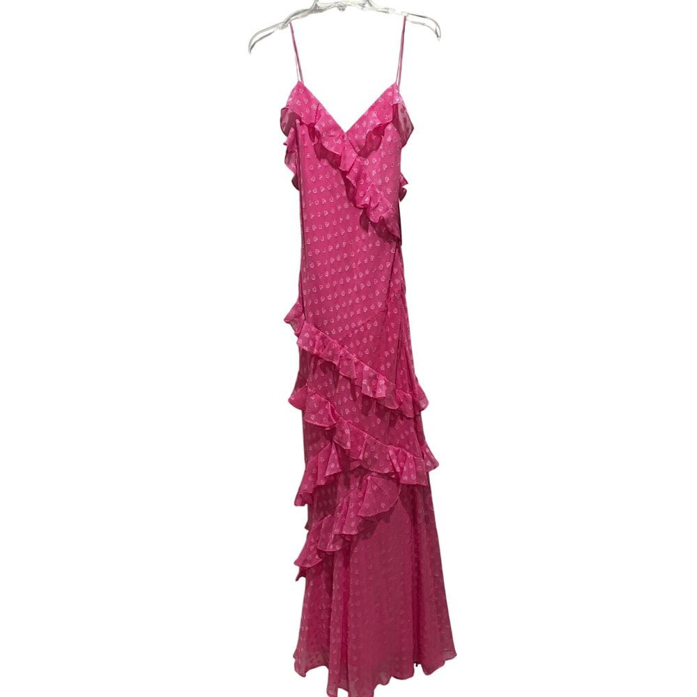 Love Shack Fancy Rialto dress pink carnation heart print size 6 silk nwt perfect